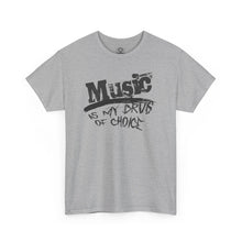 Load image into Gallery viewer, Music Is My Drug Tee — Black Graphic Music Lover T-Shirt
