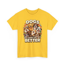 Load image into Gallery viewer, Dogs Make Life Better T-Shirt — Cute Retro Dog Lover Tee
