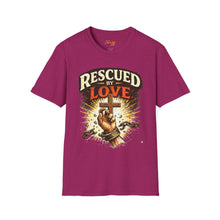 Load image into Gallery viewer, "Rescued By Love" Christian Graphic Tee
