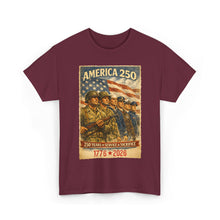 Load image into Gallery viewer, America 250 T-Shirt — 1776–2026 Patriotic Veterans Tribute Tee
