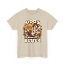 Load image into Gallery viewer, Dogs Make Life Better T-Shirt — Cute Retro Dog Lover Tee
