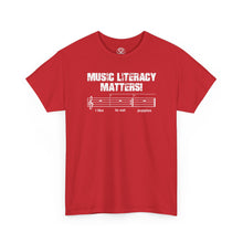 Load image into Gallery viewer, Music Literacy Matters T-Shirt —  Musical Staff Tee
