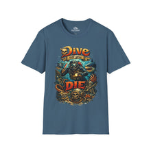 Load image into Gallery viewer, Dive Till You Die T-Shirt – Vintage Scuba Diver Skull Tee

