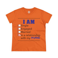 Load image into Gallery viewer, Women's Tee – "I Am In a Relationship With My Music" Graphic Shirt
