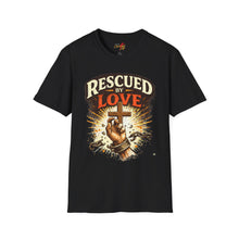 Load image into Gallery viewer, "Rescued By Love" Christian Graphic Tee
