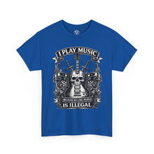 Load image into Gallery viewer, I Play Music Skull Guitar Tee — Rocker Guitarist Graphic T-Shirt

