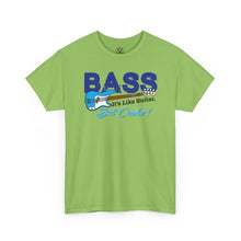 Load image into Gallery viewer, Bass Guitar Tee — "BASS: It's Like Guitar, But Cooler!"
