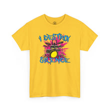 Load image into Gallery viewer, I Destroy Silence T‑Shirt – Grunge Speaker Graphic Tee
