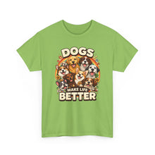 Load image into Gallery viewer, Dogs Make Life Better T-Shirt — Cute Retro Dog Lover Tee
