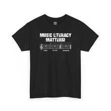Load image into Gallery viewer, Music Literacy Matters T-Shirt —  Musical Staff Tee
