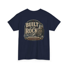 Load image into Gallery viewer, Built on the Rock Christian T-Shirt — Faith Graphic Tee
