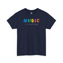 Load image into Gallery viewer, Music Is My Higher Power T‑Shirt — Colorful Retro Music Lover Tee
