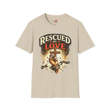 Load image into Gallery viewer, "Rescued By Love" Christian Graphic Tee
