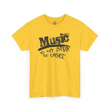 Load image into Gallery viewer, Music Is My Drug Tee — Black Graphic Music Lover T-Shirt
