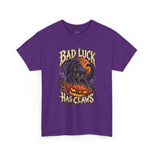 Load image into Gallery viewer, Bad Luck Has Claws Halloween Cat Tee
