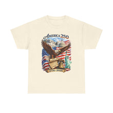 Load image into Gallery viewer, America 250 Patriotic T-Shirt — Eagle, Flag &amp; Statue of Liberty 1776–2026
