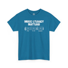 Load image into Gallery viewer, Music Literacy Matters T-Shirt —  Musical Staff Tee
