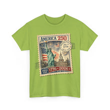 Load image into Gallery viewer, America 250 Stamp Graphic Tee — 1776–2026 Patriotic Fourth of July T-Shirt
