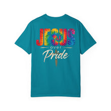 Load image into Gallery viewer, Jesus Over Pride T-Shirt — Tie-Dye Faith Graphic Tee
