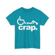 Load image into Gallery viewer, Crap. Wheelchair Fall Graphic Tee - Funny Disability Humor T-Shirt
