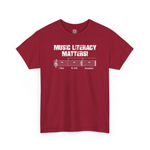 Load image into Gallery viewer, Music Literacy Matters T-Shirt —  Musical Staff Tee
