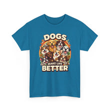 Load image into Gallery viewer, Dogs Make Life Better T-Shirt — Cute Retro Dog Lover Tee

