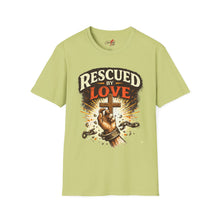 Load image into Gallery viewer, "Rescued By Love" Christian Graphic Tee
