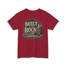 Load image into Gallery viewer, Built on the Rock Christian T-Shirt — Faith Graphic Tee
