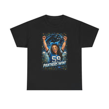 Load image into Gallery viewer, Panthers Win! Football Fan T‑Shirt — Personalized Back Name (Ashleigh)
