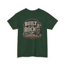 Load image into Gallery viewer, Built on the Rock Christian T-Shirt — Faith Graphic Tee
