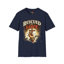 Load image into Gallery viewer, "Rescued By Love" Christian Graphic Tee
