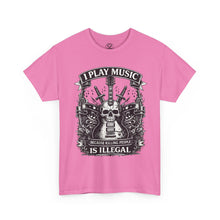 Load image into Gallery viewer, I Play Music Skull Guitar Tee — Rocker Guitarist Graphic T-Shirt
