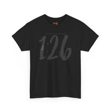 Load image into Gallery viewer, 125 Script Number Tee — Minimalist Athletic Vintage White T‑Shirt

