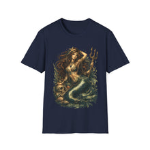 Load image into Gallery viewer, Mermaid Skull Trident T-Shirt — Gothic Sea Siren Graphic Tee
