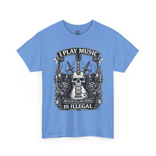 Load image into Gallery viewer, I Play Music Skull Guitar Tee — Rocker Guitarist Graphic T-Shirt
