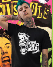 Load image into Gallery viewer, Punks Not Dead Graphic Tee — Vintage Punk Skull Band Shirt
