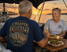 Load image into Gallery viewer, Cheaper Than Therapy Sailing T-Shirt — Salt &amp; Canvas Nautical Tee
