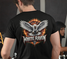 Load image into Gallery viewer, White Raven Tee — Fiery Winged Raven Graphic T‑Shirt
