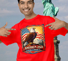 Load image into Gallery viewer, America 250 Eagle T-Shirt — 1776–2026 Patriotic Independence Day Tee
