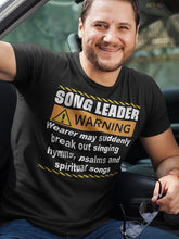 Load image into Gallery viewer, Song Leader Warning T‑Shirt – Funny Church Hymn Singing Tee
