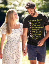 Load image into Gallery viewer, Checklist Tee — "I'm Never Gonna..." Funny Song Lyric T‑Shirt
