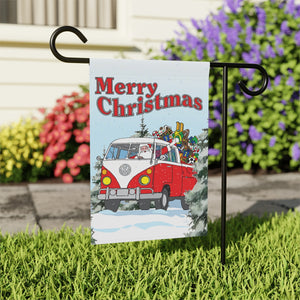 Merry Christmas Santa VW Truck - garden view