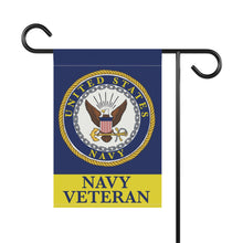 Load image into Gallery viewer, NAVY VETERAN GARDEN FLAG - reverse
