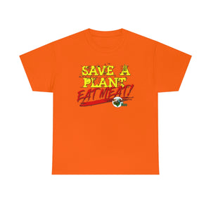 save a plant, eat meat t-shirt - orange