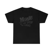 Load image into Gallery viewer, music is my drug t-shirt - black
