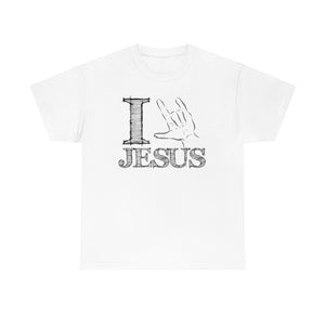 I Love Jesus Sign Language - White