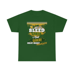 I Bleed Green and Gold - t-shirt - wildcats of Great Bridge - Green Tee