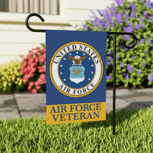 Load image into Gallery viewer, AIR FORCE VETERAN GARDEN FLAG -mockup two
