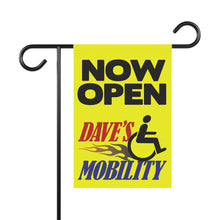 Load image into Gallery viewer, Dave&#39;s Mobility Now Open Garden Flag
