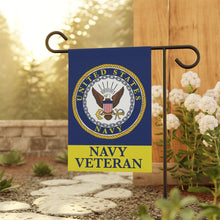 Load image into Gallery viewer, NAVY VETERAN GARDEN FLAG - Mockup one
